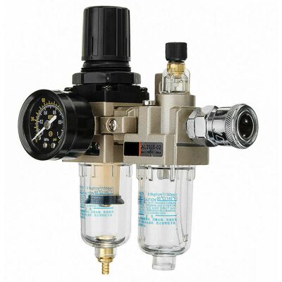 DEWDAT 150Psi Manual Pneumatic Air Pressure Filter Regulator Compressor Oil Water Separator AL2000-02 AW2000-02 DEWDAT 150Psi Manual Pneumatic Air Pressure Filter Regulator Compressor Oil Water Separator AL2000-02 AW2000-02