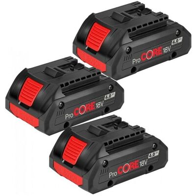3 x Bosch 1600A016GB ProCORE GBA 18v 4.0Ah Lithium Ion Battery Cordless 3 x Bosch 1600A016GB ProCORE GBA 18v 4.0Ah Lithium Ion Battery Cordless