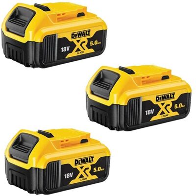 3 x Dewalt DCB184 5.0ah 18v XR Lithium Ion Li-Ion Battery - LED Charge Indicator 3 x Dewalt DCB184 5.0ah 18v XR Lithium Ion Li-Ion Battery - LED Charge Indicator