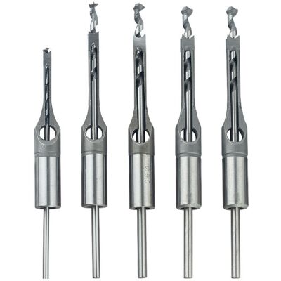 SJQKA 4-Pack Square Hole Saw Bits 6.35/7.94/9.5/12.7mm, 1/4 to 1/2 Inch Mortise Chisel - 1/2 Inch SJQKA 4-Pack Square Hole Saw Bits 6.35/7.94/9.5/12.7mm, 1/4 to 1/2 Inch Mortise Chisel - 1/2 Inch