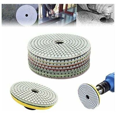 GOTRAYS 7Pcs 5 Inch 50-3000 Grit Diamond Polishing Pad Sanding Disc For Marble Concrete Granite Glass GOTRAYS 7Pcs 5 Inch 50-3000 Grit Diamond Polishing Pad Sanding Disc For Marble Concrete Granite Glass