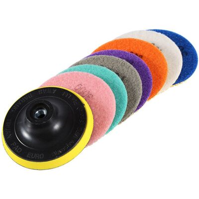 SNQ 8-piece Granite Polishing Kit, Diamond Polishing Disc, 4-inch Wet and Dry Diamond Polishing Pads for Granite, Marble, and Concrete Stone SNQ 8-piece Granite Polishing Kit, Diamond Polishing Disc, 4-inch Wet and Dry Diamond Polishing Pads for Granite, Marble, and Concrete Stone