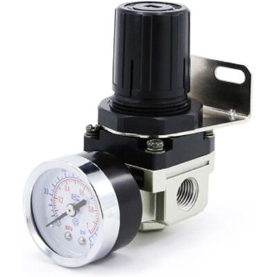 TEHTUY Air Pressure Regulator, AR2000-02 G1/4 Pneumatic Controlled Compressor with Pressure Gauge, 1/4" Valve Adjustable Aluminum Alloy Air Pressure Gauge TEHTUY Air Pressure Regulator, AR2000-02 G1/4 Pneumatic Controlled Compressor with Pressure Gauge, 1/4" Valve Adjustable Aluminum Alloy Air Pressure Gauge