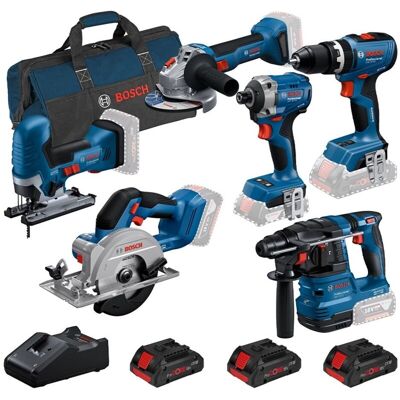 Bosch 0615A5008C 18V Brushless 6 Piece Tool Kit 3x 4.0Ah PROCORE Battery Charger Bosch 0615A5008C 18V Brushless 6 Piece Tool Kit 3x 4.0Ah PROCORE Battery Charger