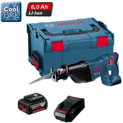 Bosch 18v GSA 18VLI Li-Ion Cordless Recip Saw + 1 x 6.0ah, Charger + LBOXX Bosch 18v GSA 18VLI Li-Ion Cordless Recip Saw + 1 x 6.0ah, Charger + LBOXX
