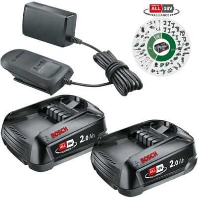 Bosch 18V Starter Set PBA 2x 2.0Ah Battery Power4All Charger Kit Power For All Bosch 18V Starter Set PBA 2x 2.0Ah Battery Power4All Charger Kit Power For All