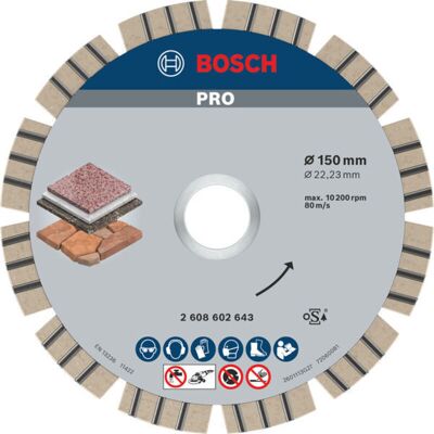 Bosch Tarcza Diamentowa 150X22 Seg Stone - Diamond Cutting Disc Bosch Tarcza Diamentowa 150X22 Seg Stone - Diamond Cutting Disc