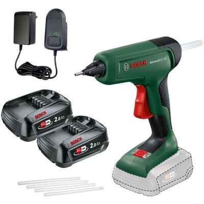 Bosch AdvancedGlue 18V Cordless Glue Gun + Sticks 2 x 2.0AH Batteries & Charger Bosch AdvancedGlue 18V Cordless Glue Gun + Sticks 2 x 2.0AH Batteries & Charger