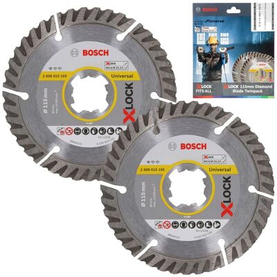 2 X Bosch XLOCK Pro Universal Grinder Diamond Blade High Speed 4.5"" 115mm x 22mm 2 X Bosch XLOCK Pro Universal Grinder Diamond Blade High Speed 4.5"" 115mm x 22mm
