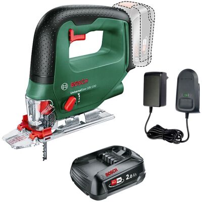 Bosch UniversalSaw 18v 18V-100 Cordless Jigsaw P4A 1 x 2.0Ah Battery & Charger Bosch UniversalSaw 18v 18V-100 Cordless Jigsaw P4A 1 x 2.0Ah Battery & Charger
