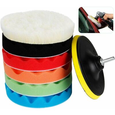 HOOPZI Car Polishing Sponge, Car Polishing Pad Set 6 Inch Sponge and Wool Polishing Pad Drill Polishing Set for Grinding Machine Polishing Machine 7 Pack HOOPZI Car Polishing Sponge, Car Polishing Pad Set 6 Inch Sponge and Wool Polishing Pad Drill Polishing Set for Grinding Machine Polishing Machine 7 Pack