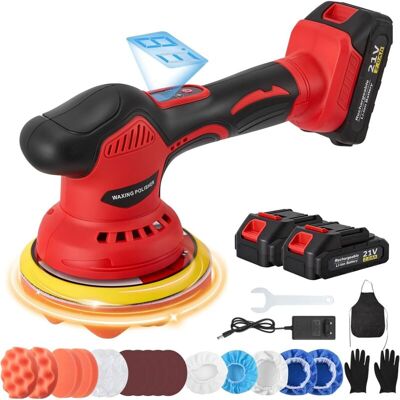 YS-YALOTRS Cordless Car Polisher, 21V Car Polisher with 2 Batteries, 8 Variable Speeds 2800-5500 RPM, Orbital Polishing Kit for Car Detailing, Polishing, Waxing YS-YALOTRS Cordless Car Polisher, 21V Car Polisher with 2 Batteries, 8 Variable Speeds 2800-5500 RPM, Orbital Polishing Kit for Car Detailing, Polishing, Waxing