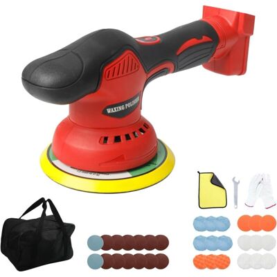 COOCHEER Cordless polisher, compatible with Milwaukee 18V battery, 8 variable speeds, 6-inch random orbital polisher, car wax set (red) COOCHEER Cordless polisher, compatible with Milwaukee 18V battery, 8 variable speeds, 6-inch random orbital polisher, car wax set (red)