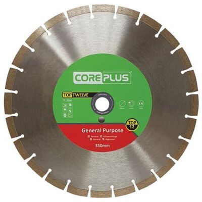 TBC - CorePlus CORDBTT12350 Top Twelve General Purpose Diamond Blade 350mm CORDBTT12350 TBC - CorePlus CORDBTT12350 Top Twelve General Purpose Diamond Blade 350mm CORDBTT12350