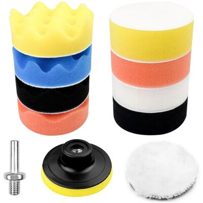 CSPARKV 11 Pieces Polishing Sponge, 80mm Lambswool Polishing Pad, Self-Grip Car Polishing Pad, Polishing Disc Adapter for Car Polishing Grinding Waxing CSPARKV 11 Pieces Polishing Sponge, 80mm Lambswool Polishing Pad, Self-Grip Car Polishing Pad, Polishing Disc Adapter for Car Polishing Grinding Waxing
