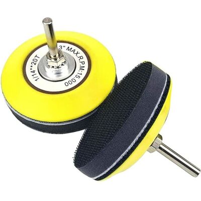 CSPARKV 2pcs 75mm Sanding Pad Polishing Pad with Thumb Mandrel Velcro Sanding Discs Sanding Plate Hook and Loop Sanding Pad for Angle Grinder Drill Tool CSPARKV 2pcs 75mm Sanding Pad Polishing Pad with Thumb Mandrel Velcro Sanding Discs Sanding Plate Hook and Loop Sanding Pad for Angle Grinder Drill Tool
