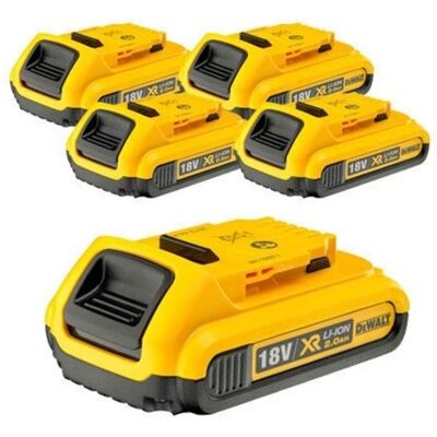 DCB183 18V xr 2.0Ah Li-Ion Batteries (Five Pack) - Dewalt DCB183 18V xr 2.0Ah Li-Ion Batteries (Five Pack) - Dewalt