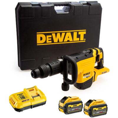 Dewalt DCH892X2 54V XR FlexVolt Brushless SDS Max Chipping Hammer - 2x 9Ah Batteries, Charger & Carrying Case Dewalt DCH892X2 54V XR FlexVolt Brushless SDS Max Chipping Hammer - 2x 9Ah Batteries, Charger & Carrying Case