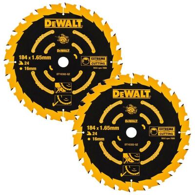 Dewalt Dt10303 2 X Circular Saw Blades 184 X 16 X 40t Extreme Framing Dwe560 Dewalt Dt10303 2 X Circular Saw Blades 184 X 16 X 40t Extreme Framing Dwe560