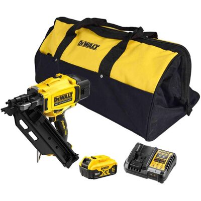 Dewalt - DCN930P1B 18V xr Brushless 33 deg First Fix 90mm Framing Nailer - 1x 5Ah Batteries, Charger & 24inch Bag Dewalt - DCN930P1B 18V xr Brushless 33 deg First Fix 90mm Framing Nailer - 1x 5Ah Batteries, Charger & 24inch Bag