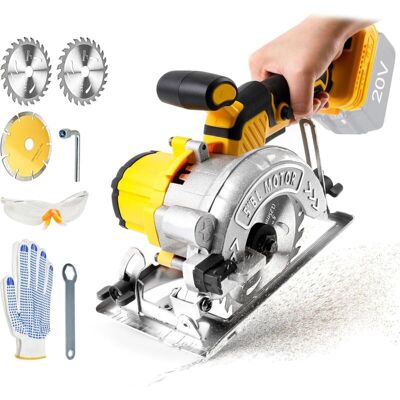COOCHEER DW 18V/20V cordless circular saw, 6200 rpm, 3 x 125 mm saw blades, 32 mm cutting depth COOCHEER DW 18V/20V cordless circular saw, 6200 rpm, 3 x 125 mm saw blades, 32 mm cutting depth
