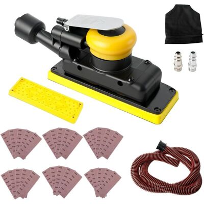 COOCHEER Eccentric sander – pneumatic polishing machine – 10,000 rpm – 7 x 20 cm – dust-free – pneumatic eccentric sander with 30 sanding sheets COOCHEER Eccentric sander – pneumatic polishing machine – 10,000 rpm – 7 x 20 cm – dust-free – pneumatic eccentric sander with 30 sanding sheets