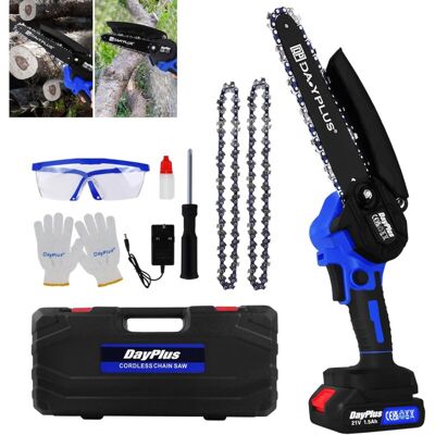 Briefness - Electric Super Power Chainsaw & Battery Sharpening Saw Wood Cutter Garden Tool with one Li-Ion Battery&2 Chains, 2200W, 6 Inch Guide Briefness - Electric Super Power Chainsaw & Battery Sharpening Saw Wood Cutter Garden Tool with one Li-Ion Battery&2 Chains, 2200W, 6 Inch Guide