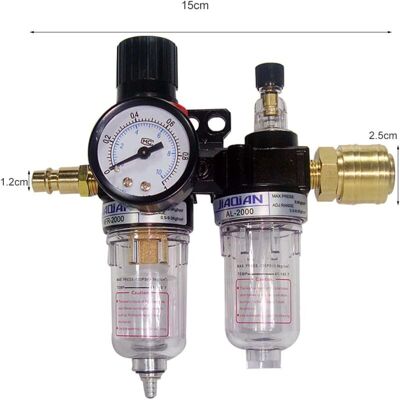 MUMU Filter Regulator 1/4 Air Pressure Regulator, Water-Oil Separator, Air Pressure Regulator for Compressor and Air Tools MUMU Filter Regulator 1/4 Air Pressure Regulator, Water-Oil Separator, Air Pressure Regulator for Compressor and Air Tools