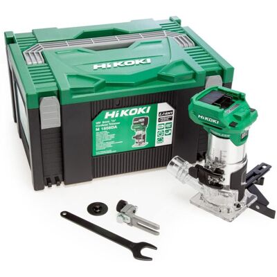 HiKOKI M1808DAJ2Z 18V Brushless 1/4"" Laminate Router Trimmer Bare Unit in Case HiKOKI M1808DAJ2Z 18V Brushless 1/4"" Laminate Router Trimmer Bare Unit in Case
