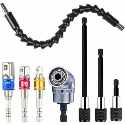 DEWDAT Lathe Accessories, Magnetic Screwdriver Bit Holder, 3 pcs Hex Shank Magnetic Screwdriver Bits + 1 Right Angle Drill Bit + 1 Flexible Angle Extension DEWDAT Lathe Accessories, Magnetic Screwdriver Bit Holder, 3 pcs Hex Shank Magnetic Screwdriver Bits + 1 Right Angle Drill Bit + 1 Flexible Angle Extension