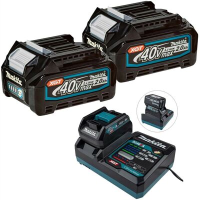 Makita 2 x BL4020 40V Max XGT 2ah Battery + Fast Charger + ADP10 LXT 18v Adaptor Makita 2 x BL4020 40V Max XGT 2ah Battery + Fast Charger + ADP10 LXT 18v Adaptor