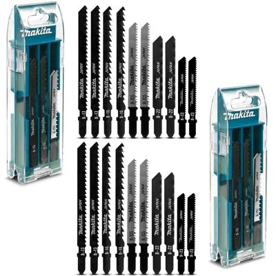 Makita - 20 Piece Jigsaw Blade Set 50mm 70mm Wood Metal Plastic Aluminium + Case Makita - 20 Piece Jigsaw Blade Set 50mm 70mm Wood Metal Plastic Aluminium + Case
