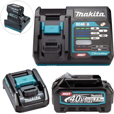 Makita BL4025 40V Max XGT 2.5AH Battery + DC40RA Fast Charger + 18v LXT Adaptor Makita BL4025 40V Max XGT 2.5AH Battery + DC40RA Fast Charger + 18v LXT Adaptor