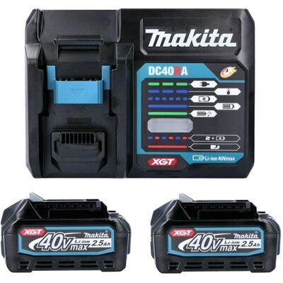Makita BL4025 X 2 40V Max 2.5Ah Li-ion XGT Battery + DC40RA Fast Charger Makita BL4025 X 2 40V Max 2.5Ah Li-ion XGT Battery + DC40RA Fast Charger