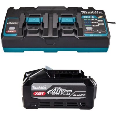 Makita BL4040F 40V Max 4Ah Li-ion XGT Battery + DC40RB 40V Twin Fast Charger Makita BL4040F 40V Max 4Ah Li-ion XGT Battery + DC40RB 40V Twin Fast Charger