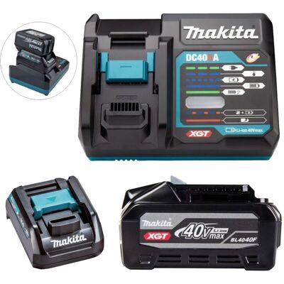 Makita BL4040F 40V Max 4Ah XGT Battery + DC40RA Fast Charger + 18v LXT Adaptor Makita BL4040F 40V Max 4Ah XGT Battery + DC40RA Fast Charger + 18v LXT Adaptor