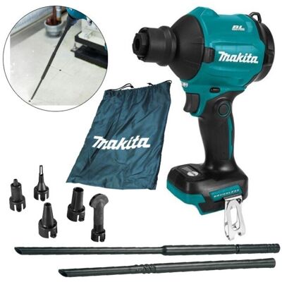 Makita DAS180Z 18v Brushless Dust Blower Inflator Deflator LXT + 6 Nozzles +Long Makita DAS180Z 18v Brushless Dust Blower Inflator Deflator LXT + 6 Nozzles +Long