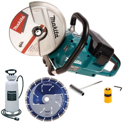 Makita - DCE090ZX1 Twin 18v 9'' Cordless Brushless Disc Cutter Comet Blade + Water Makita - DCE090ZX1 Twin 18v 9'' Cordless Brushless Disc Cutter Comet Blade + Water