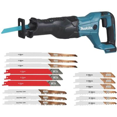 DJR186Z 18v lxt Reciprocating Recip Sabre Saw Bare Unit & 15 Blades - Makita DJR186Z 18v lxt Reciprocating Recip Sabre Saw Bare Unit & 15 Blades - Makita