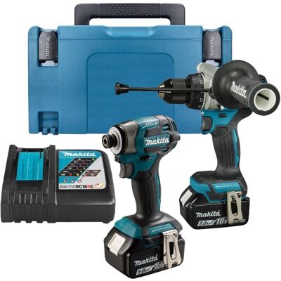 Makita DLX2549TJ 18V LXT Brushless Twin Kit DHP492 Combi Drill & DTD173 Impact Driver With 2x 5.0Ah Makita DLX2549TJ 18V LXT Brushless Twin Kit DHP492 Combi Drill & DTD173 Impact Driver With 2x 5.0Ah