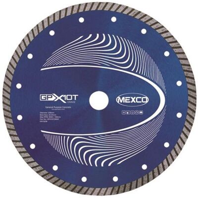 MEXCO GPX10T23022 GP Concrete Turbo Diamond Blade 230 x 22mm MEXGPX10T230 MEXCO GPX10T23022 GP Concrete Turbo Diamond Blade 230 x 22mm MEXGPX10T230