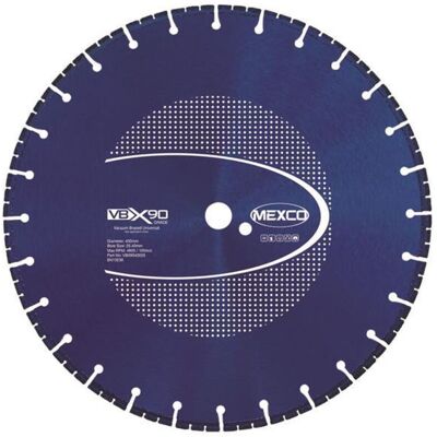 MEXCO VBX9040025 VBX90 Grade Universal Diamond Blade 400 x 25.4mm MEXVBX904005 MEXCO VBX9040025 VBX90 Grade Universal Diamond Blade 400 x 25.4mm MEXVBX904005