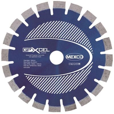 MEXCO GPXCEL18022 XCEL GRADE Concrete Diamond Blade 180 x 22mm MEXGPXL18022 MEXCO GPXCEL18022 XCEL GRADE Concrete Diamond Blade 180 x 22mm MEXGPXL18022