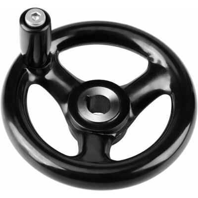 TEHTUY Milling handwheel, 1 piece, lathe, black, 12 mm bore, 100 mm diameter, 3-spoke handwheel with handle for milling machines, lathes, grinders. TEHTUY Milling handwheel, 1 piece, lathe, black, 12 mm bore, 100 mm diameter, 3-spoke handwheel with handle for milling machines, lathes, grinders.