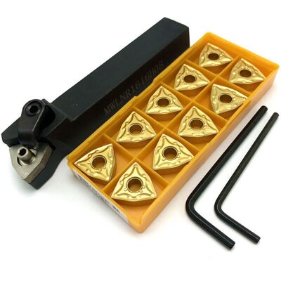 TEHTUY MWLNR2020K08 lathe tool holder + 10 carbide inserts WNMG080404 + lathe wrench TEHTUY MWLNR2020K08 lathe tool holder + 10 carbide inserts WNMG080404 + lathe wrench