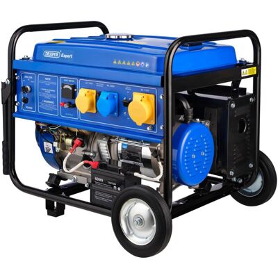 Draper 6.5 KVA (6.0 kW) Portable Petrol Generator with 15HP Engine, 25L Fuel Tank, and Wheels Draper 6.5 KVA (6.0 kW) Portable Petrol Generator with 15HP Engine, 25L Fuel Tank, and Wheels
