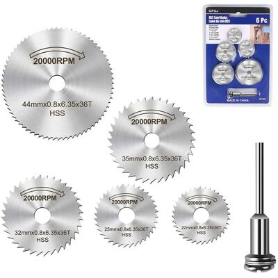 OEM 6pcs Hss Cutting Discs For Rotary Tool, Hss Disc Drill Blades, Mini Circular Saw Blades For Wood Plastic Metal Cutting OEM 6pcs Hss Cutting Discs For Rotary Tool, Hss Disc Drill Blades, Mini Circular Saw Blades For Wood Plastic Metal Cutting