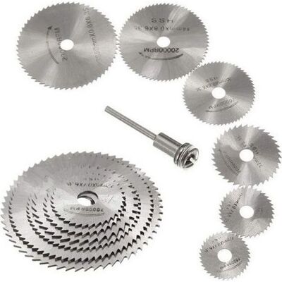 ENLENK Nouveau 7-piece Hss Saw Blade Set For Rotary Tools, Wood Circular Saw Blades With Dremel Shank And 1/8" (3.175 Mm) Extension Rod ENLENK Nouveau 7-piece Hss Saw Blade Set For Rotary Tools, Wood Circular Saw Blades With Dremel Shank And 1/8" (3.175 Mm) Extension Rod