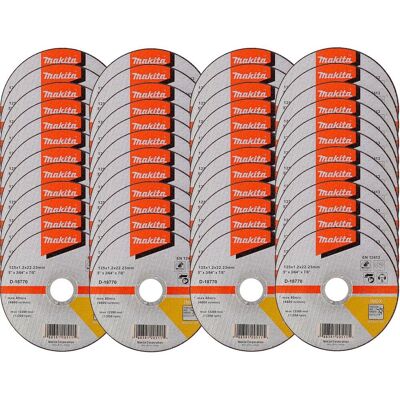 48x Makita D-18770 Fast Cutting Extra Thin Metal Grinder Disc 125mm 1.2 22.23mm 48x Makita D-18770 Fast Cutting Extra Thin Metal Grinder Disc 125mm 1.2 22.23mm