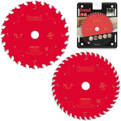 Freud Pro Twin Pack Tct Circular Saw Blades 165mm X 20mm Bore - 40 + 24 Tooth Freud Pro Twin Pack Tct Circular Saw Blades 165mm X 20mm Bore - 40 + 24 Tooth